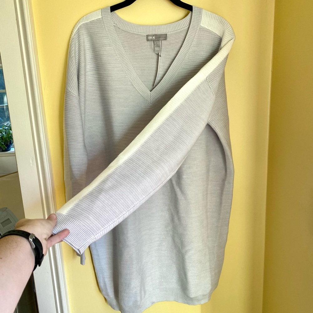 ASOS Oversized Ribbed V-Neck Sweater - Picture 2 of 5